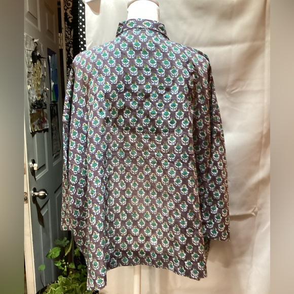 Gretchen Scott Floral Patterned Lightweight Blouse Made in India Size M/L - Picture 5 of 8